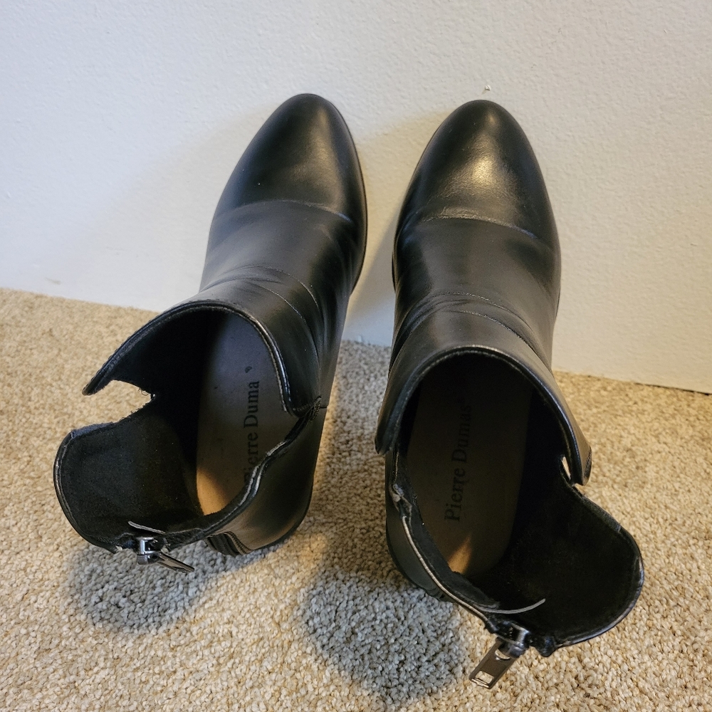 Pierre Dumas Black Faux Leather City Ankle Boot - Picture 7 of 9